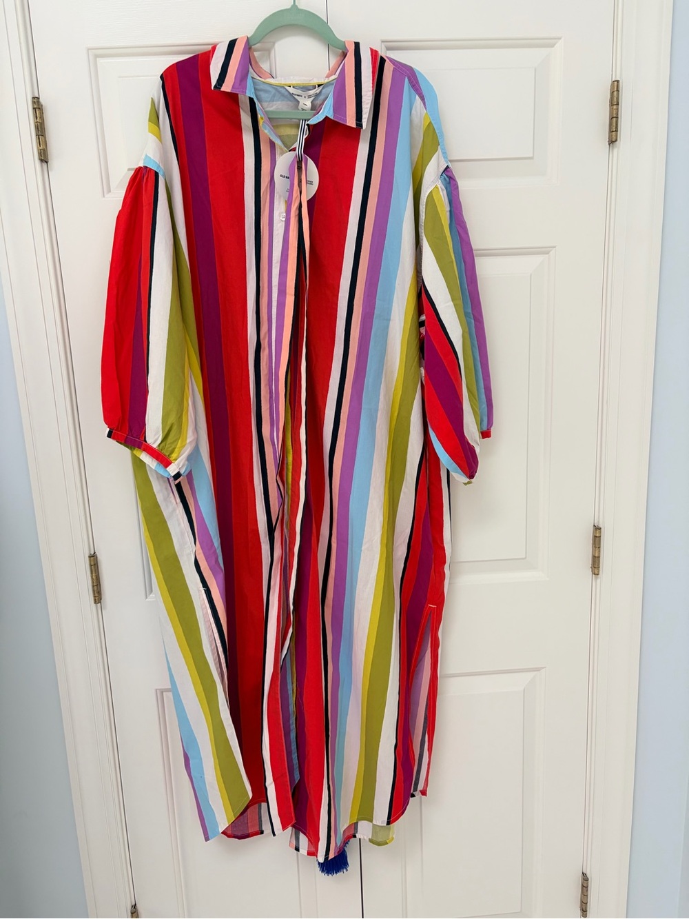 Christopher John Rogers x Old Navy Vertical Stripe Maxi Shirt Dress